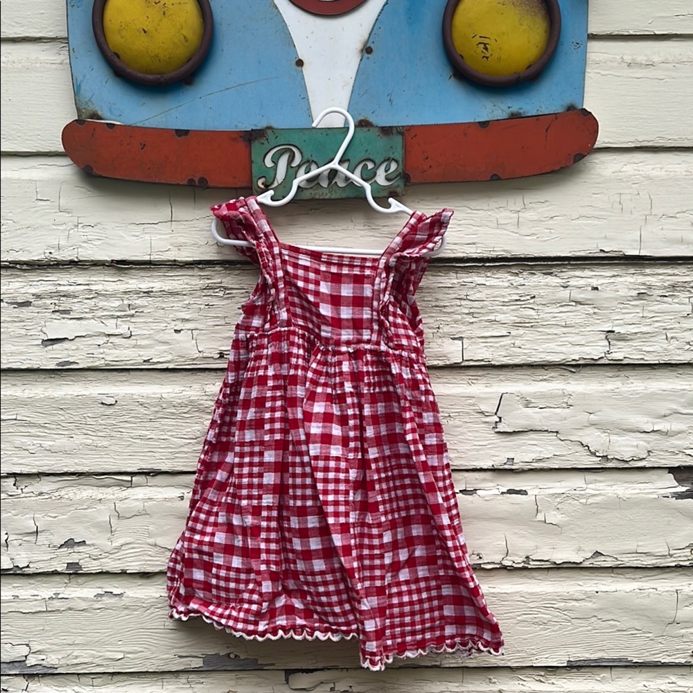 Red Gingham Cotton Dress
